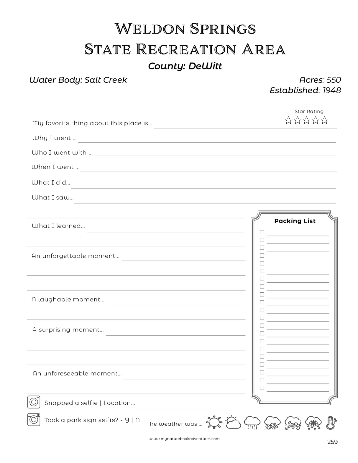 Illinois State Parks - Adventure Planning Journal