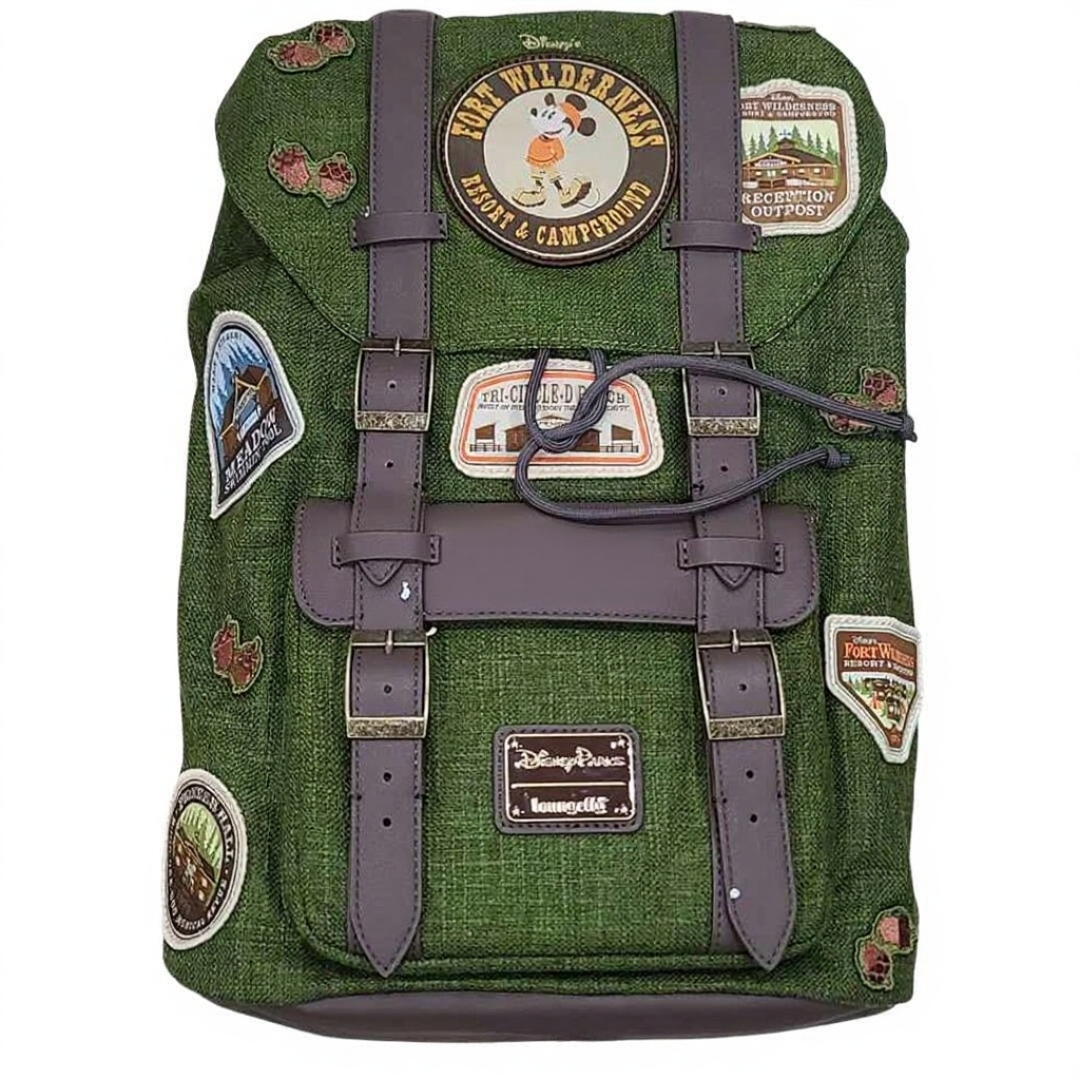 Disney Fort Wilderness Campground Mickey Patches Canvas Loungefly Backpack