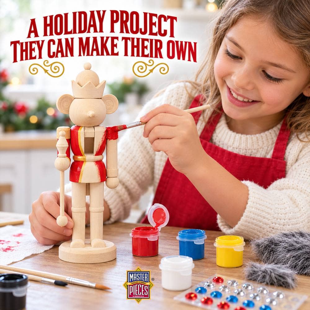 Holiday Craft Kit - Nutcracker Mouse King Wood Paint Kit
