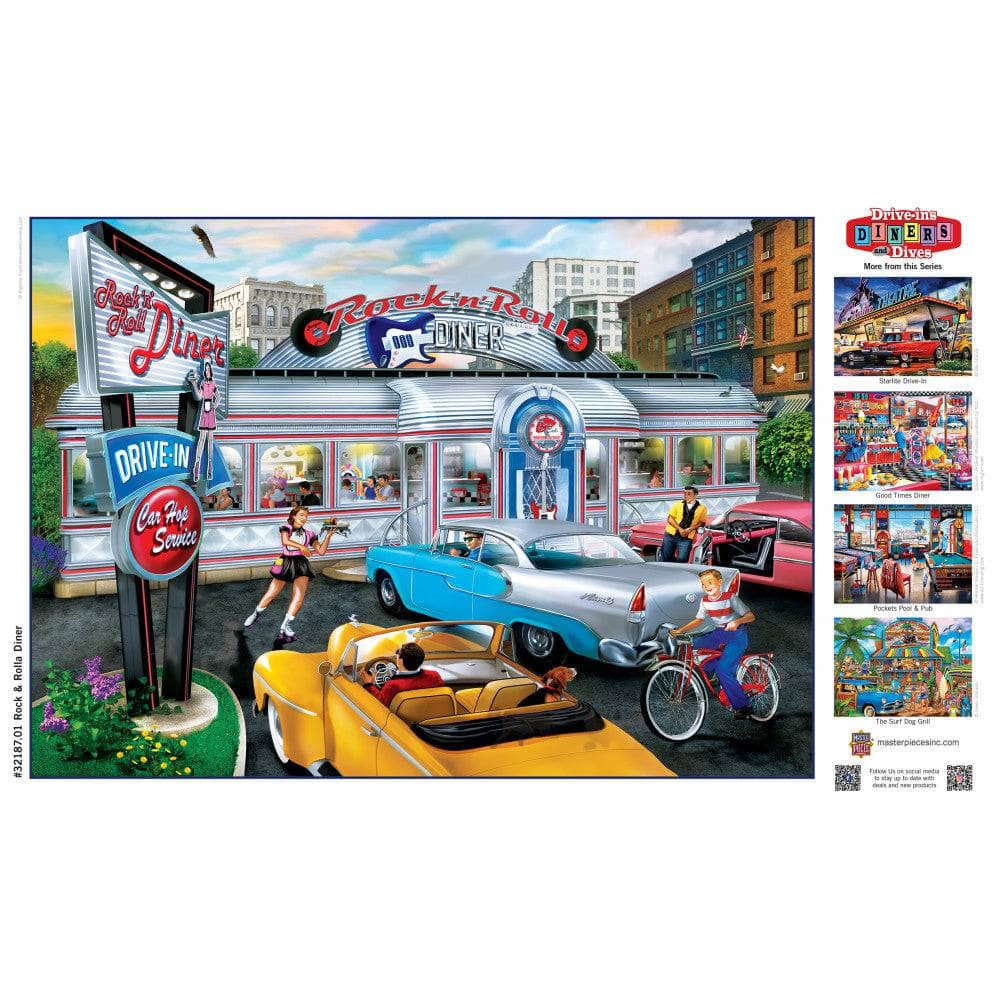 Drive-Ins, Diners & Dives - Rock & Rolla Diner 500 Piece Jigsaw Puzzle