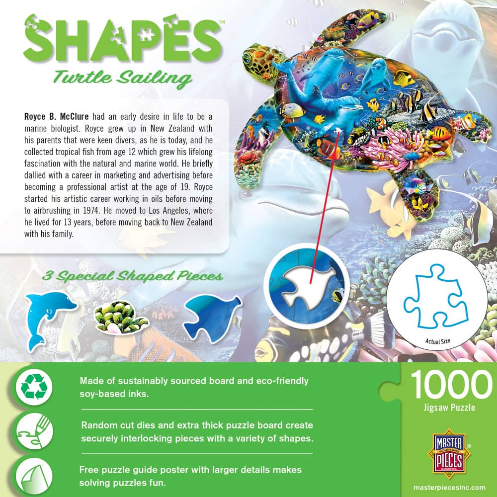 Shapes - Turtle Sailing 1000 Piece Shaped Jigsaw Puzzle