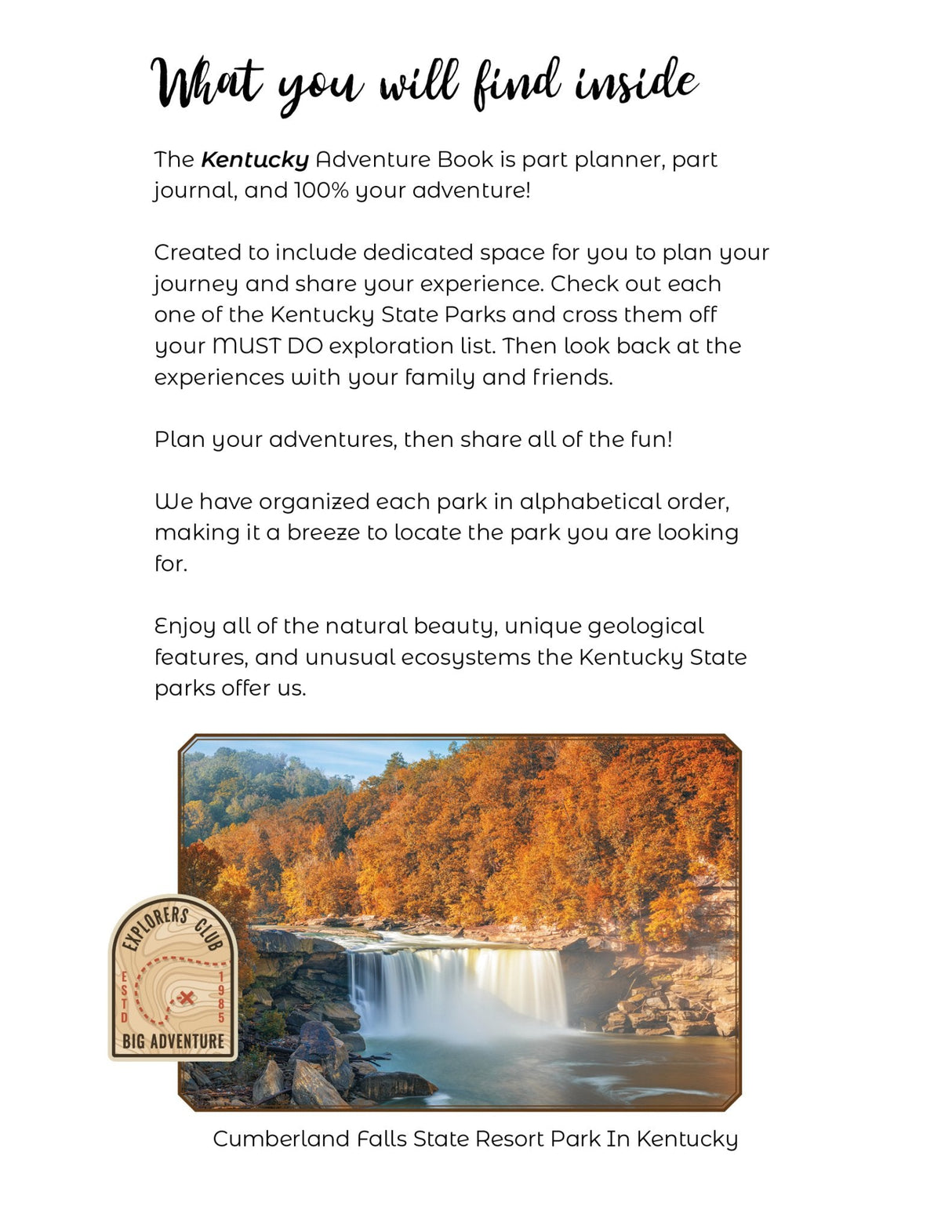 Kentucky State Parks - Adventure Planning Journal