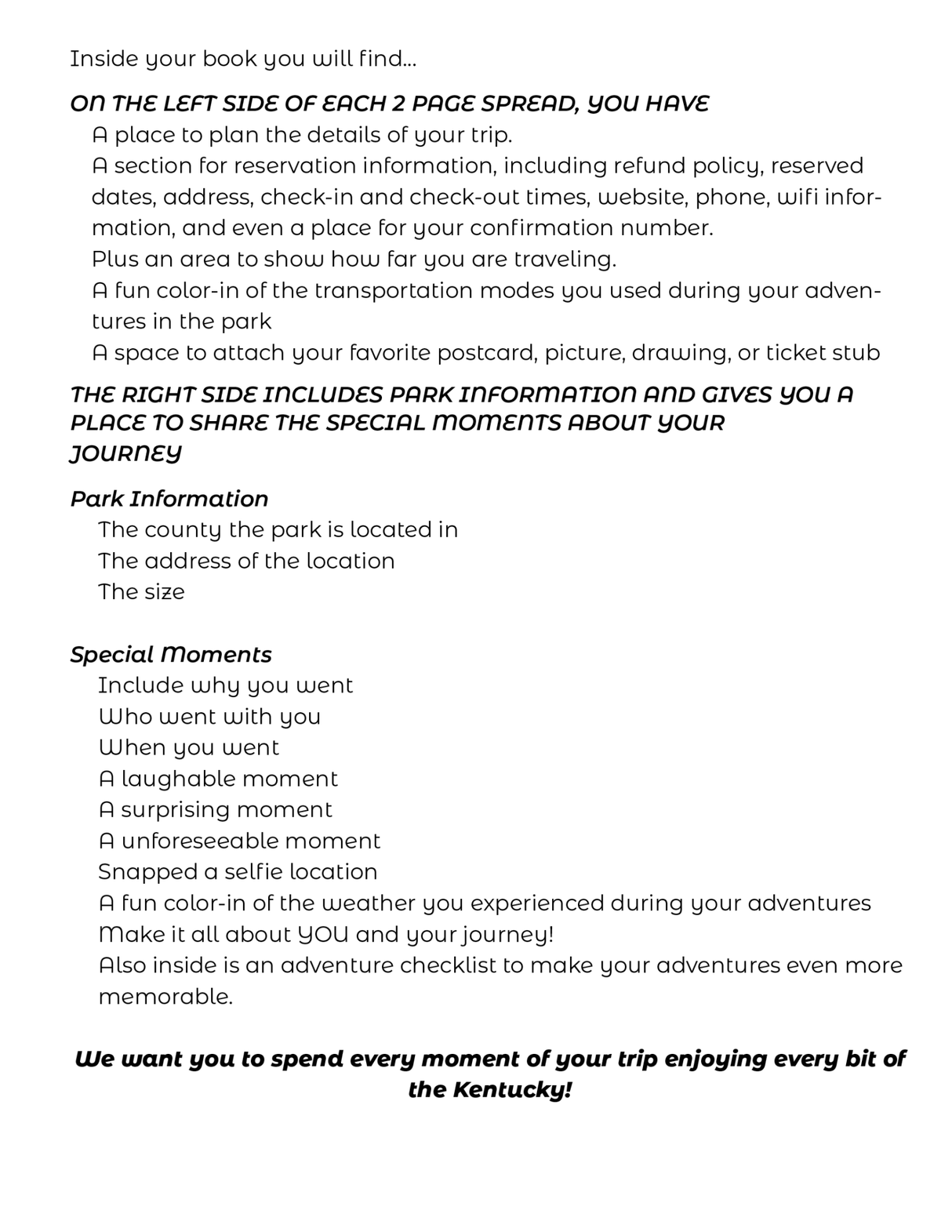 Kentucky State Parks - Adventure Planning Journal