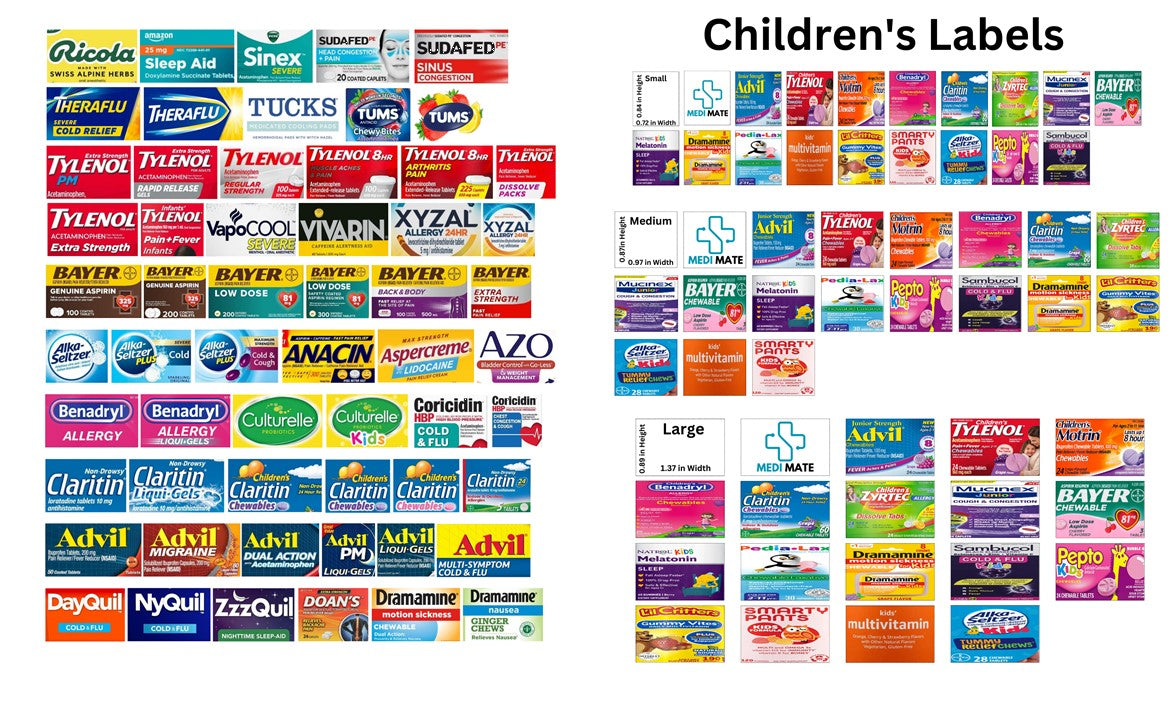 Travel Pill Organizer 10 space Box With 1000+ Free Labels Download