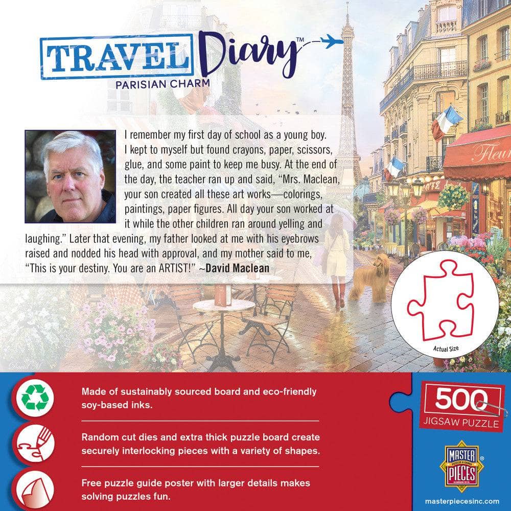 Travel Diary - Parisian Charm 500 Piece Jigsaw Puzzle