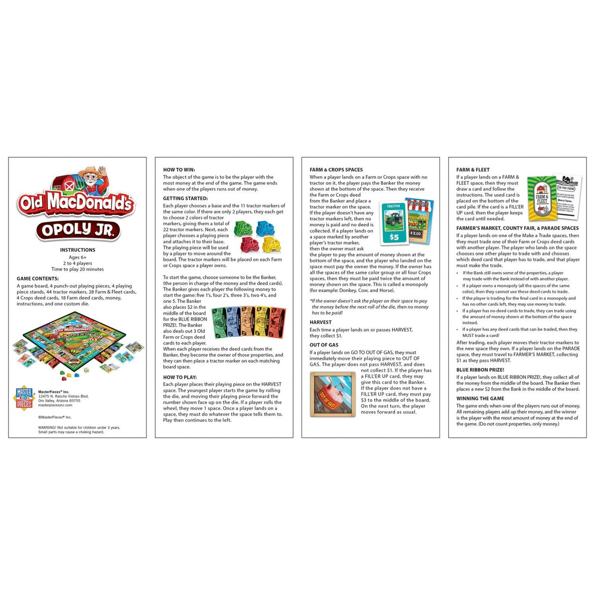Old MacDonald's Opoly Junior Board Game
