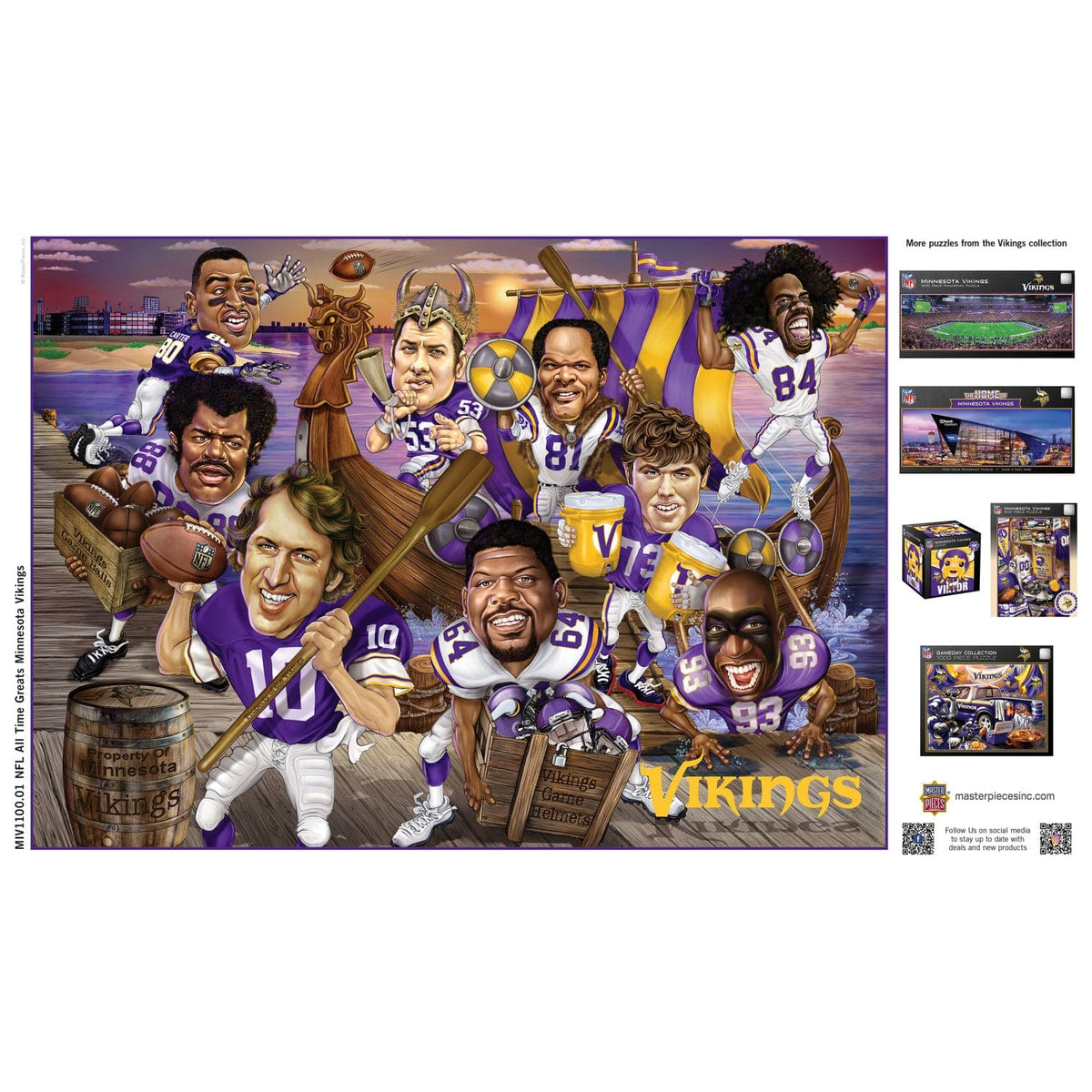 Minnesota Vikings - All-Time Greats 500 Piece Jigsaw Puzzle