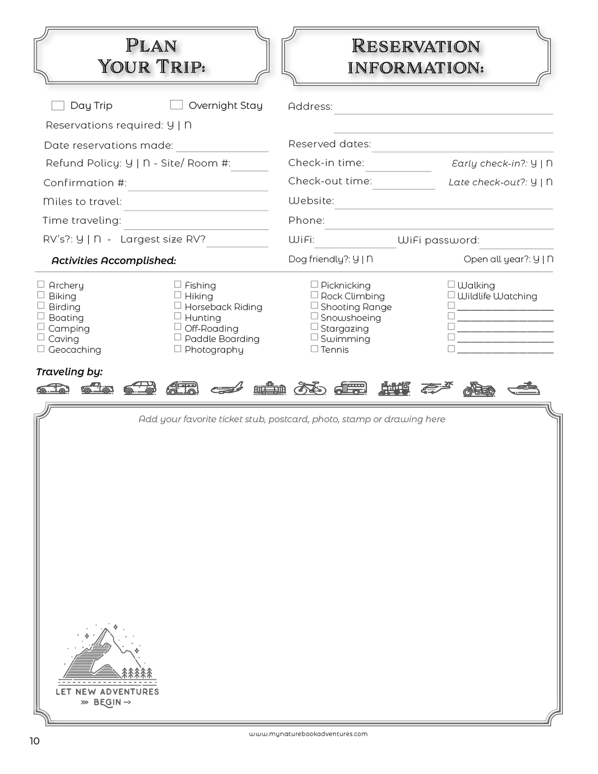 Maine State Parks - Adventure Planning Journal
