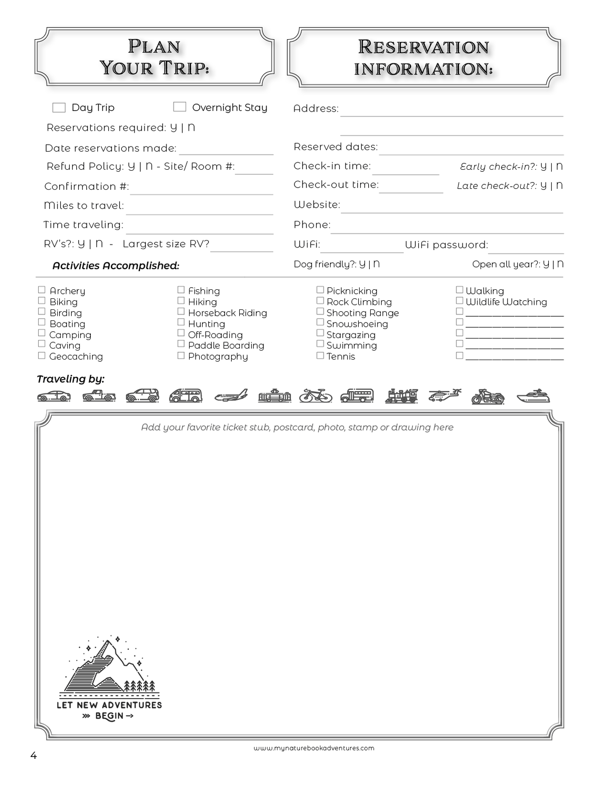 Michigan State Parks - Adventure Planning Journal