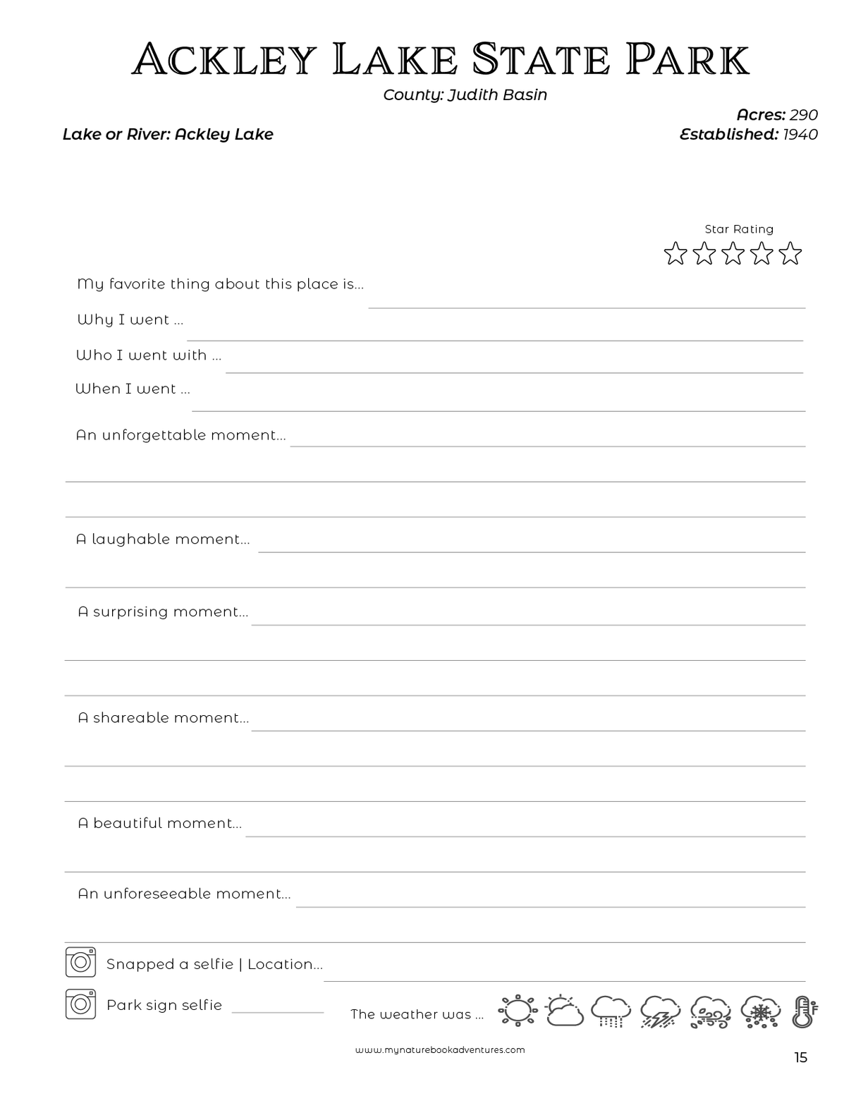 Montana State Parks - Adventure Planning Journal