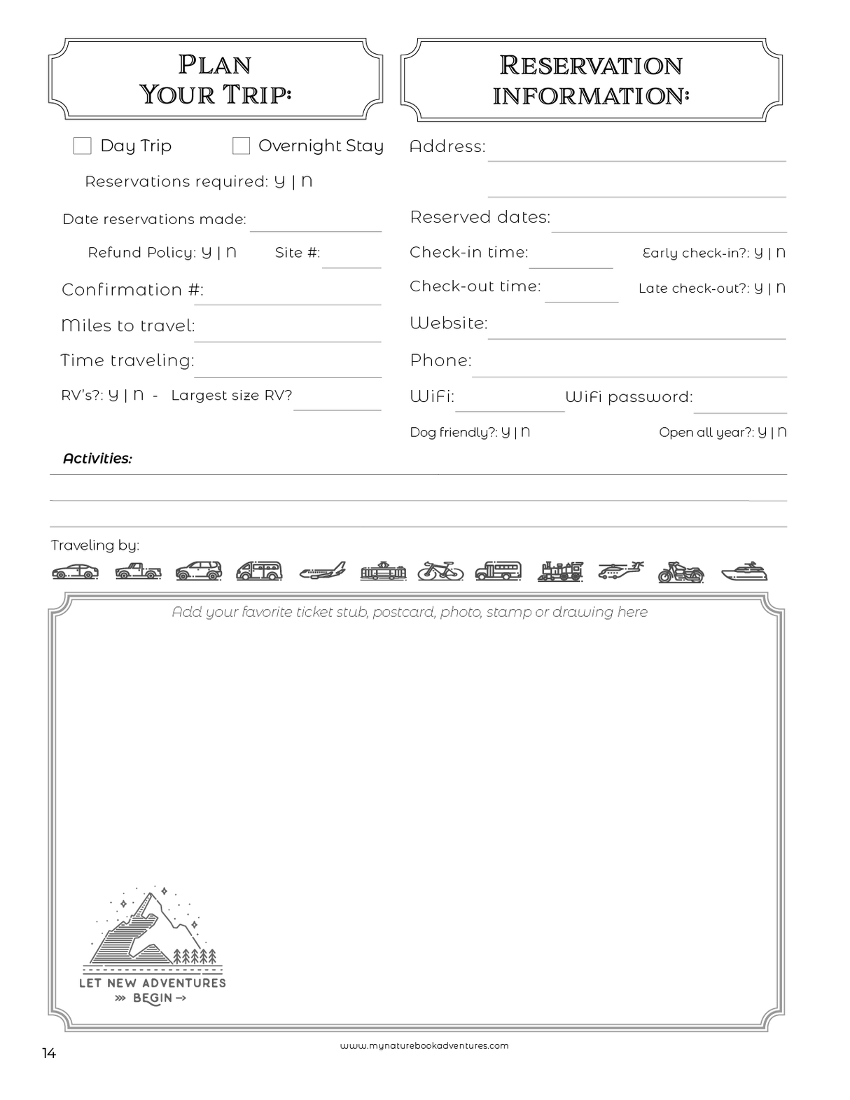 Montana State Parks - Adventure Planning Journal
