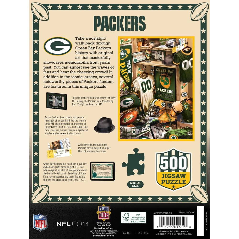 Green Bay Packers - Locker Room 500 Piece Jigsaw Puzzle