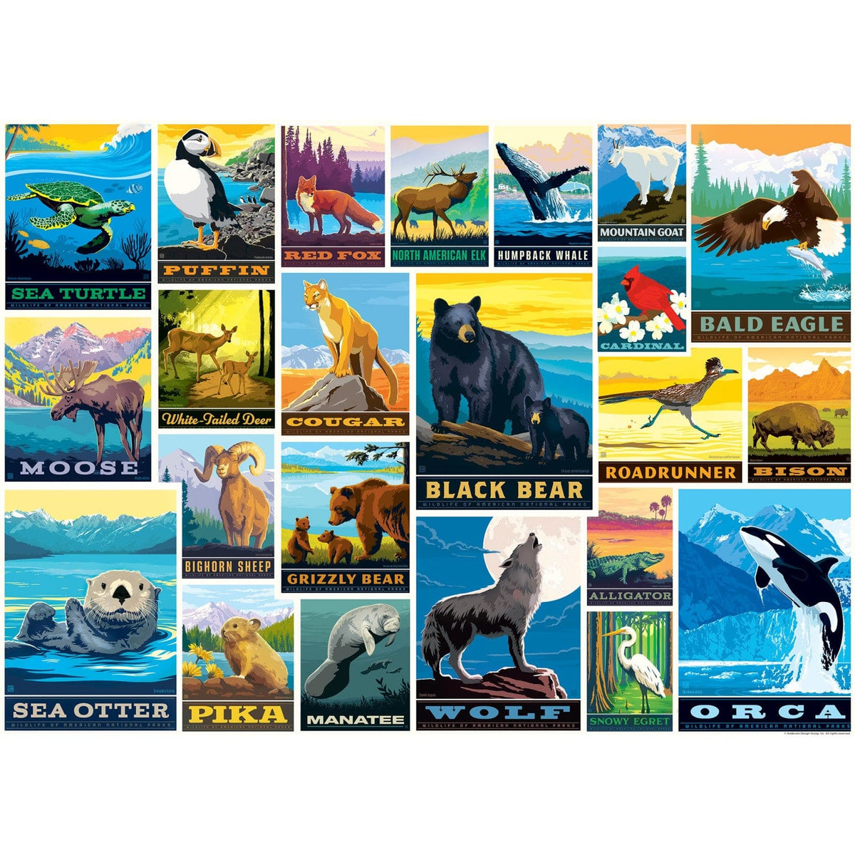 Vintage Posters - Wildlife Lovers 1000 Piece Jigsaw Puzzle