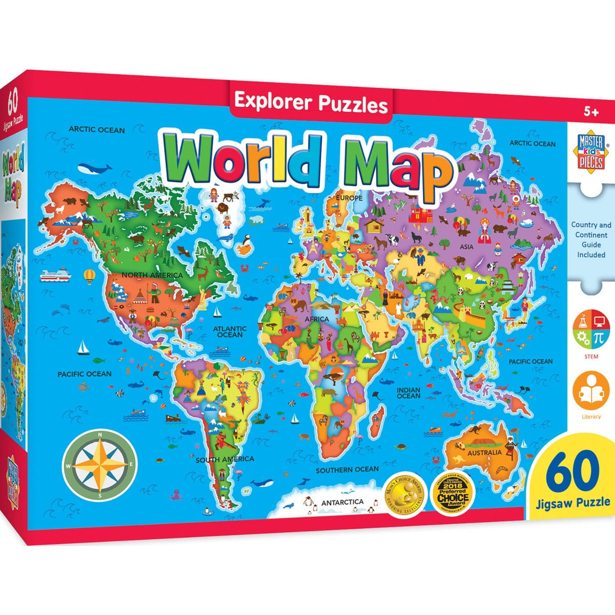 Explorer - World Map 60 Piece Jigsaw Puzzle
