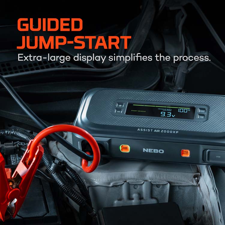 Nebo Assist Air 2000XP Jump Starter & Air Compressor with Large Screen