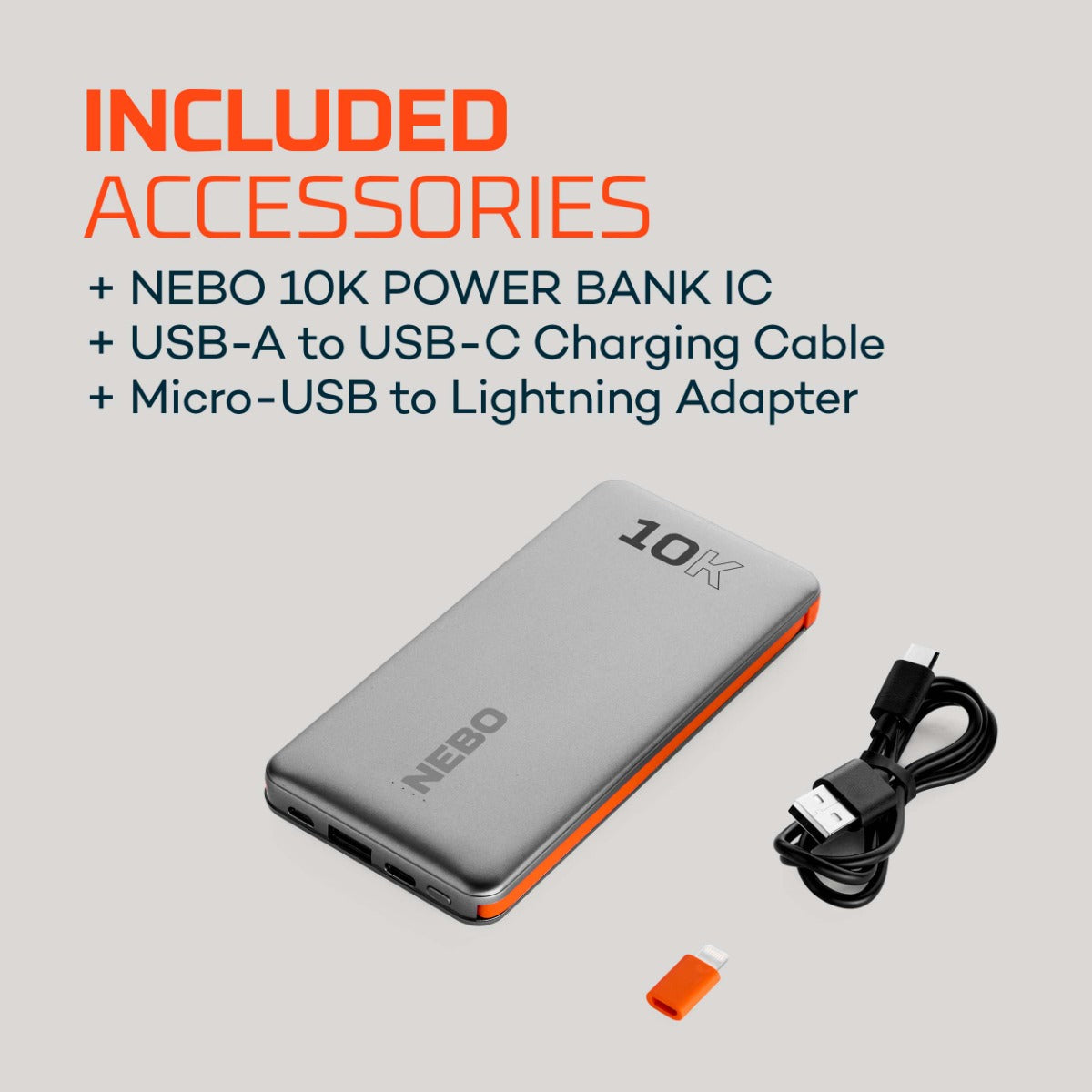 10K Portable Power Bank W? built in Cables ( 37 Watt-Hours)
