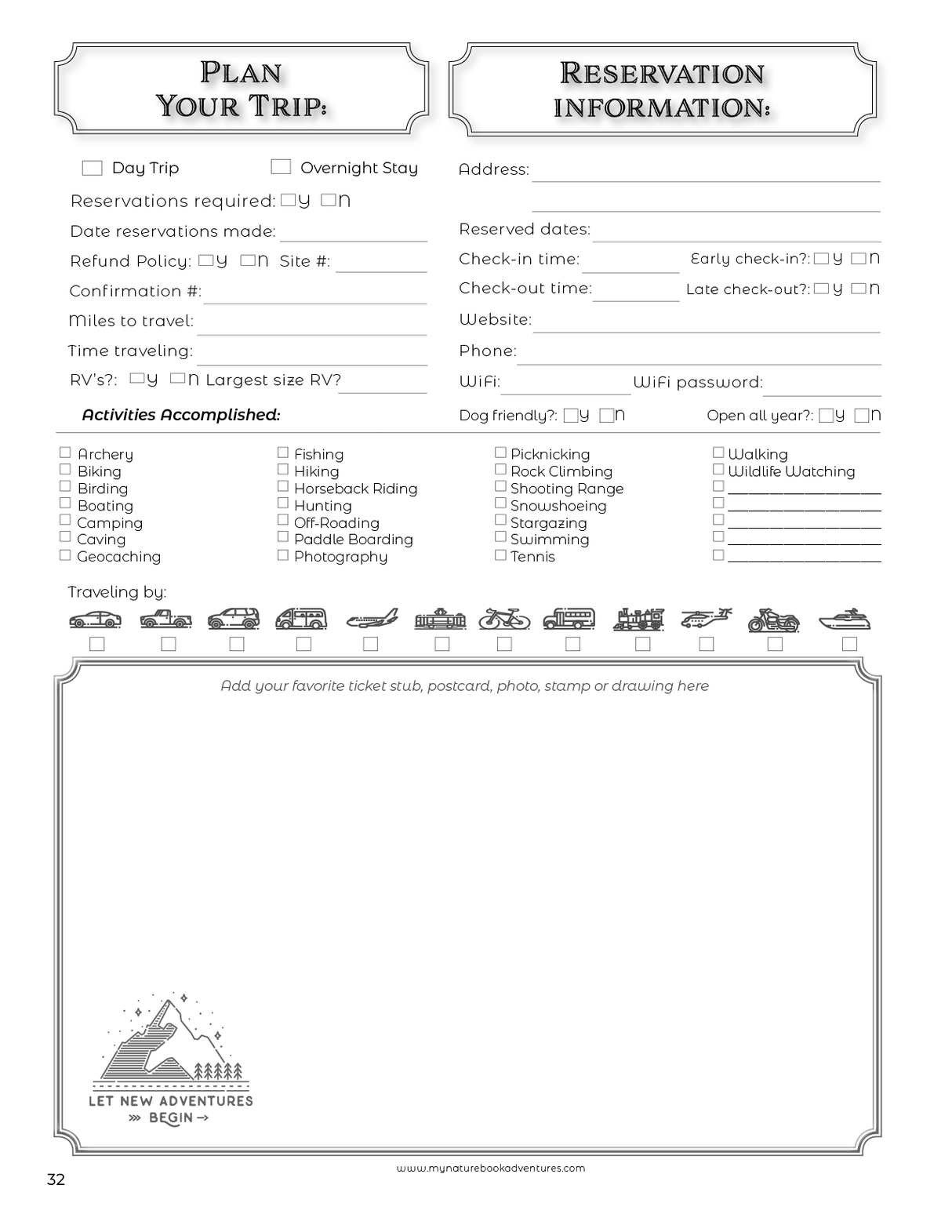 New Hampshire State Parks - Adventure Planning Journal