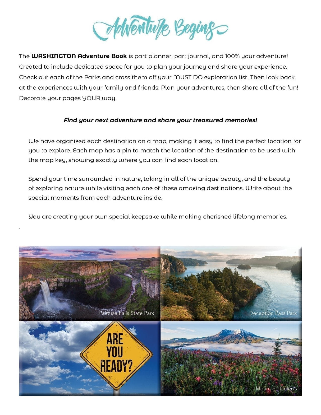 New - Washington State Parks - Adventure Book