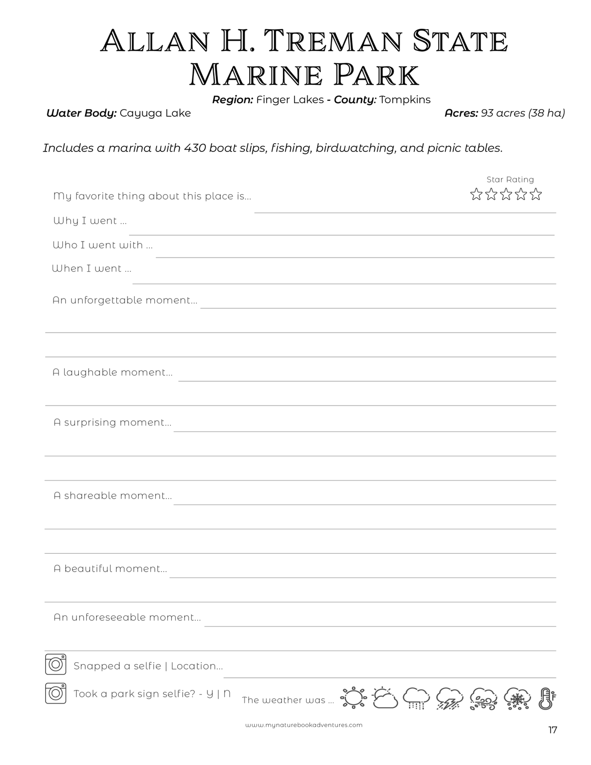 New York State Parks - Adventure Planning Journal