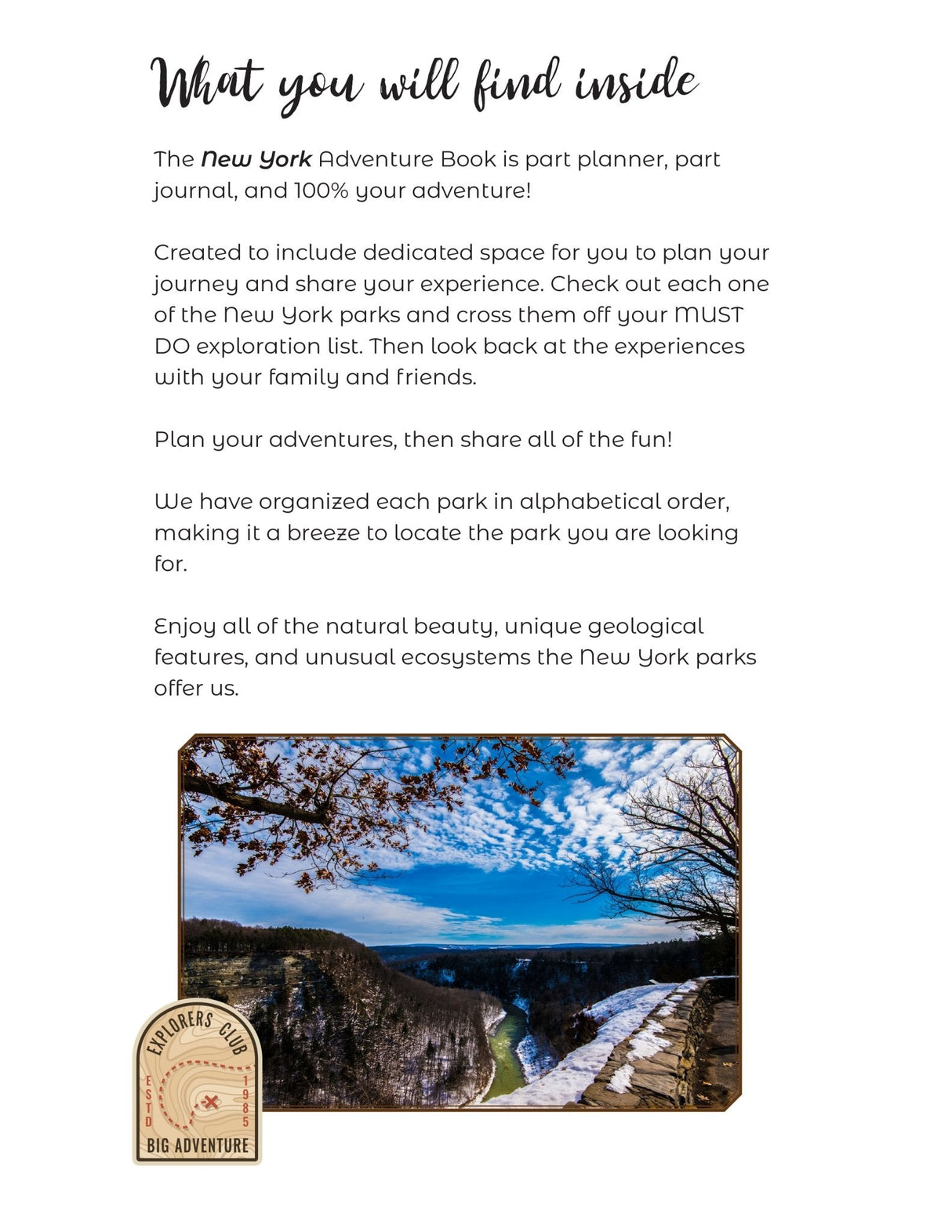 New York State Parks - Adventure Planning Journal