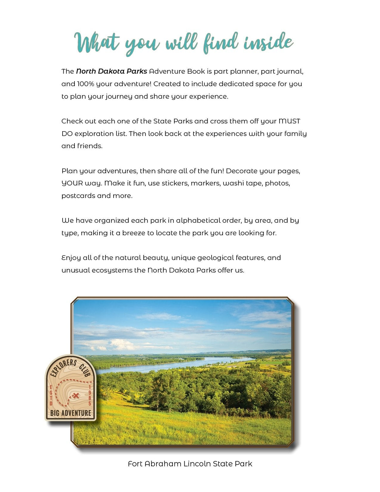 North Dakota State Parks - Adventure Planning Journal
