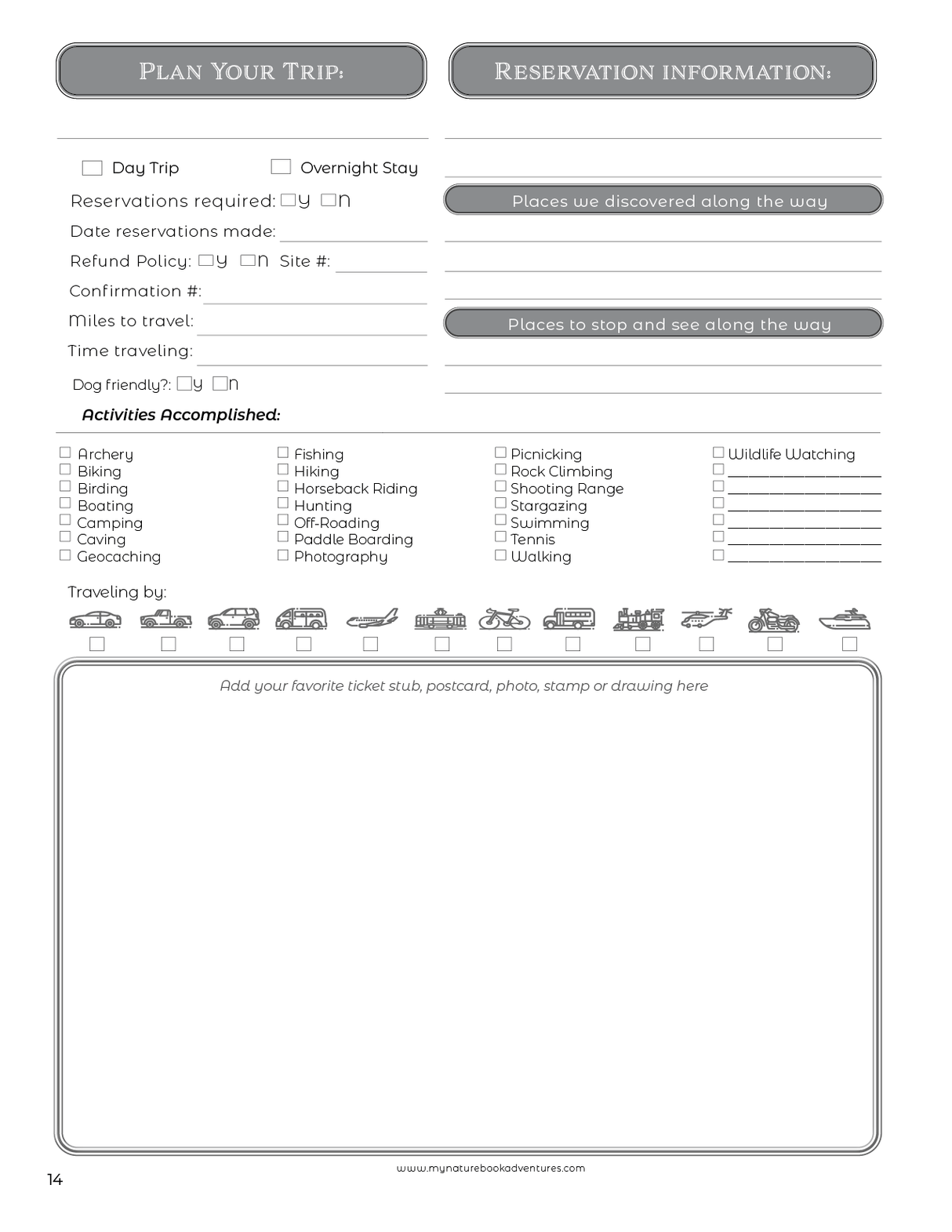Ohio State Parks - Adventure Planning Journal