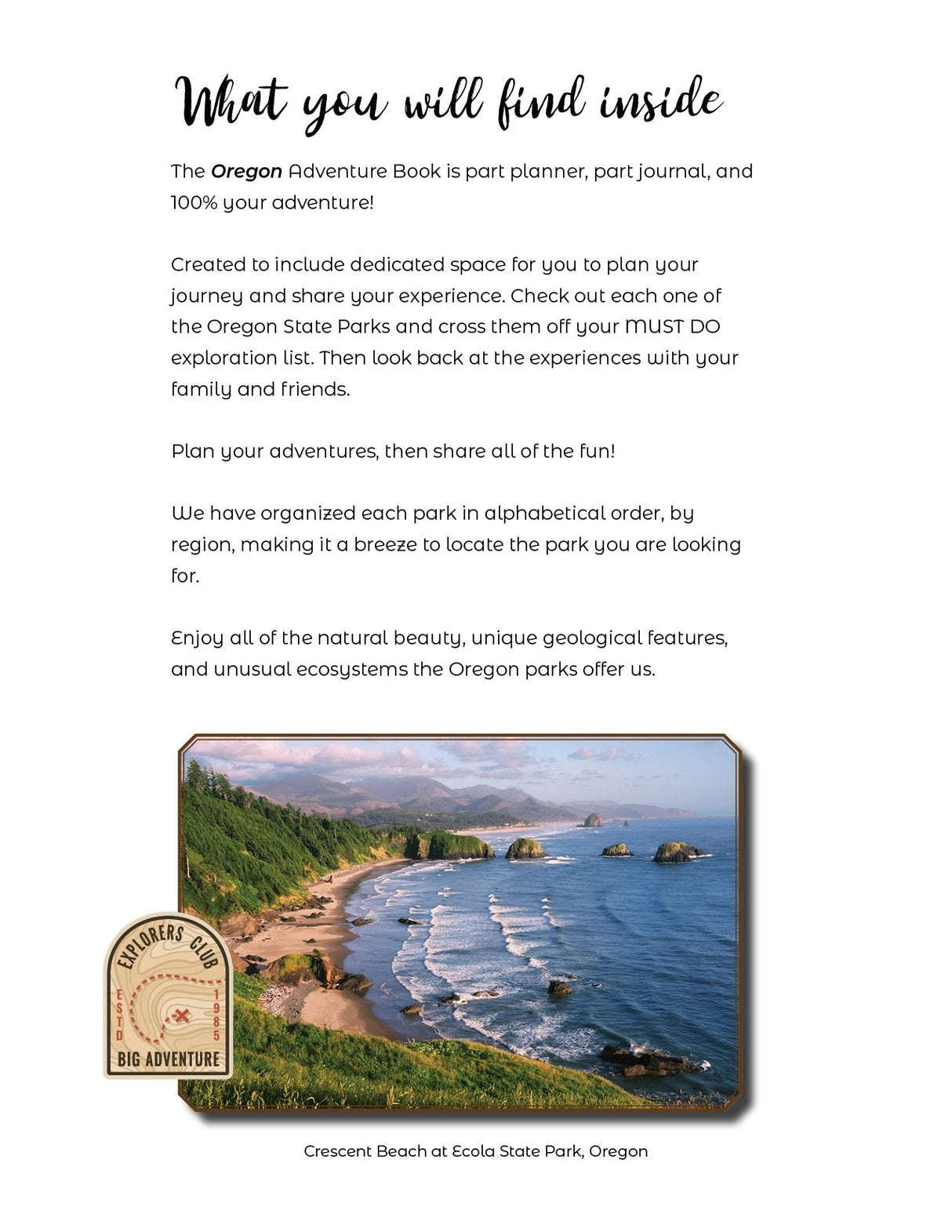 Oregon State Parks - Adventure Planning Journal
