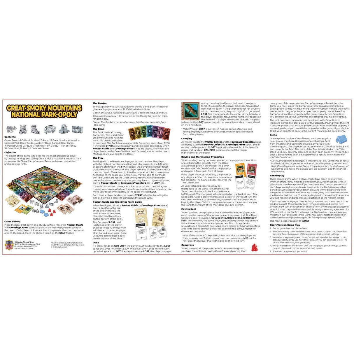 Great Smoky Mountains National Park Opoly Board Game