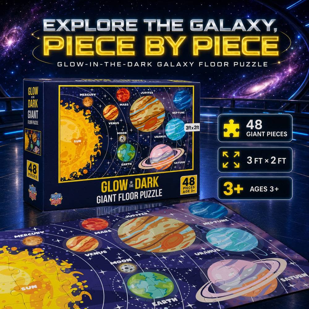 Glow in the Dark - Our Solar System 48 Piece Floor Jigsaw Puzzle