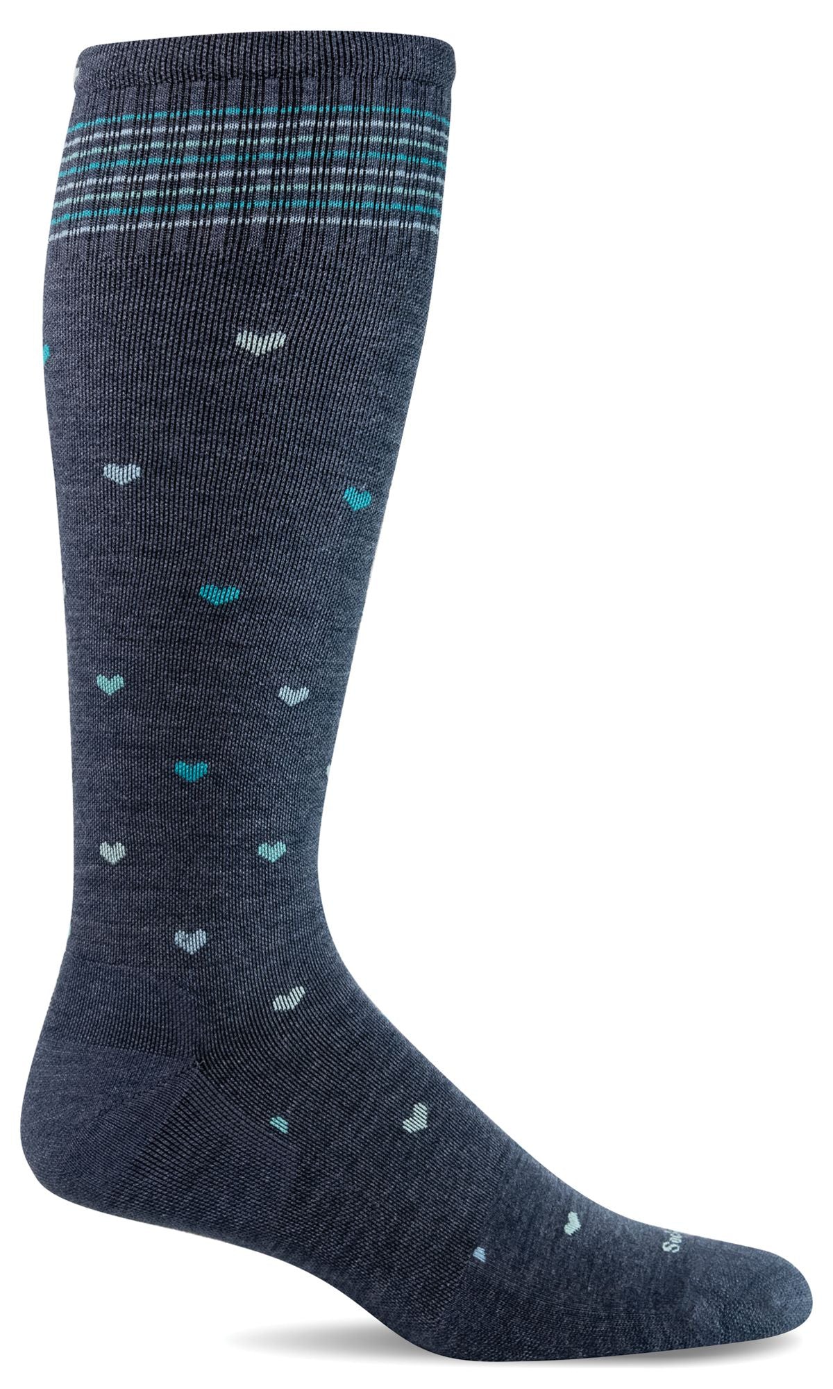 Women's Full Heart | Moderate Graduated Compression Socks - Wide Calf Fit by Sockwell