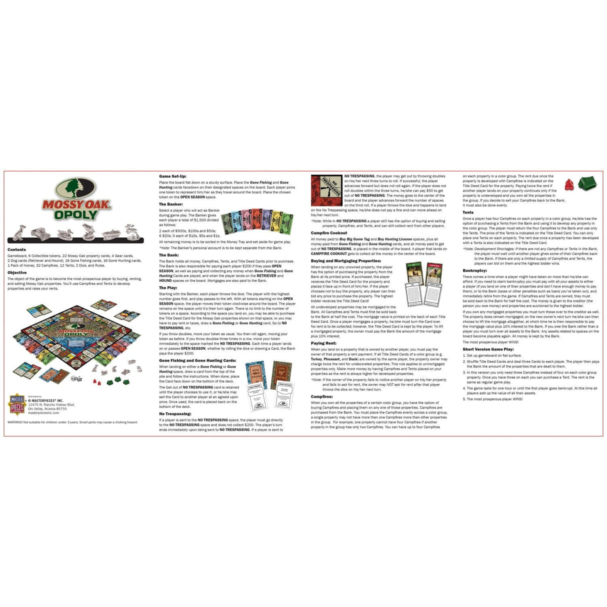 Mossy Oak Opoly Board Game