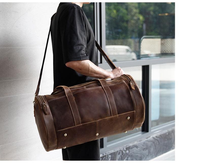 The Wainwright Weekender | Round Vintage Leather Weekender