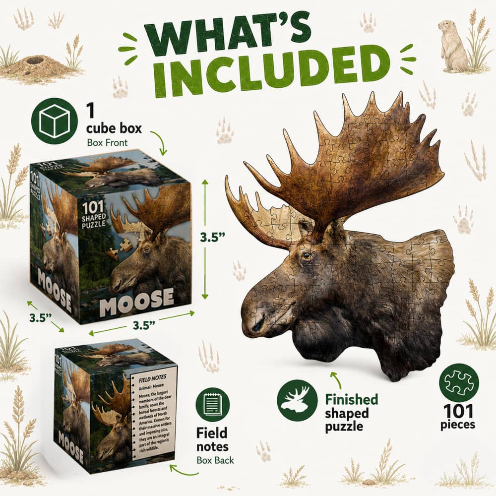 Moose 100 Piece Shaped Jigsaw Puzzle