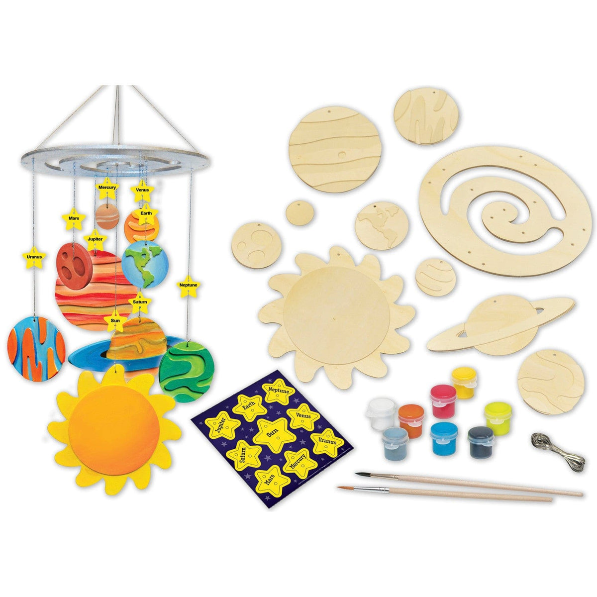 Solar System Mobile Wood Craft & Paint Kit