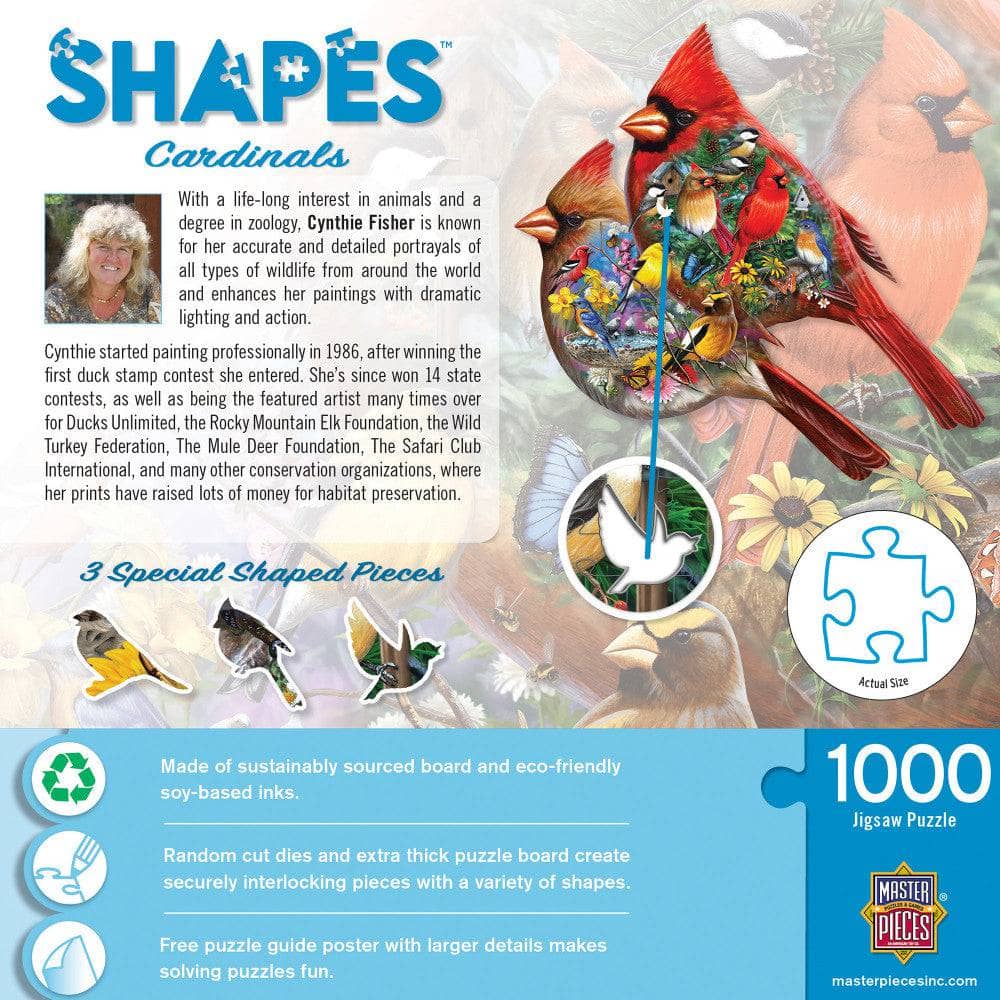 Shapes - Cardinals 1000 Piece Shaped Jigsaw Puzzle