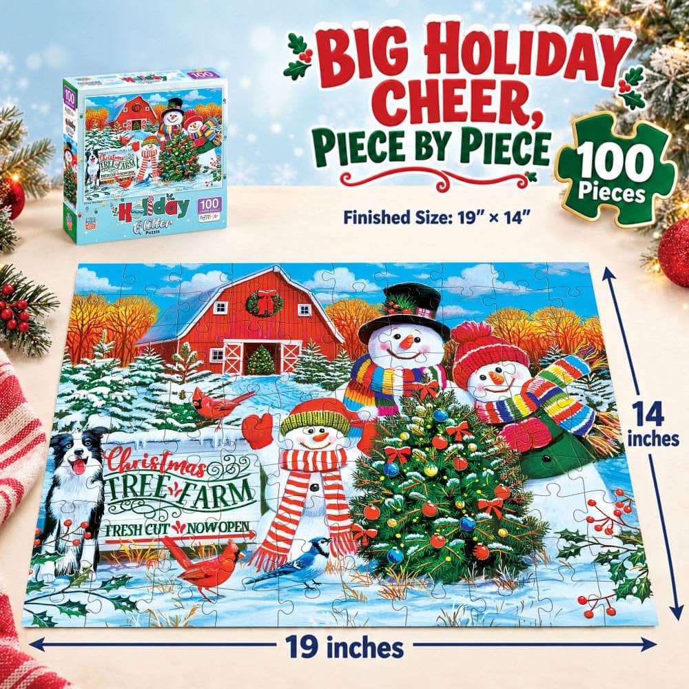 Holiday Glitter - On the Tree Farm 100 Piece Jigsaw Puzzle
