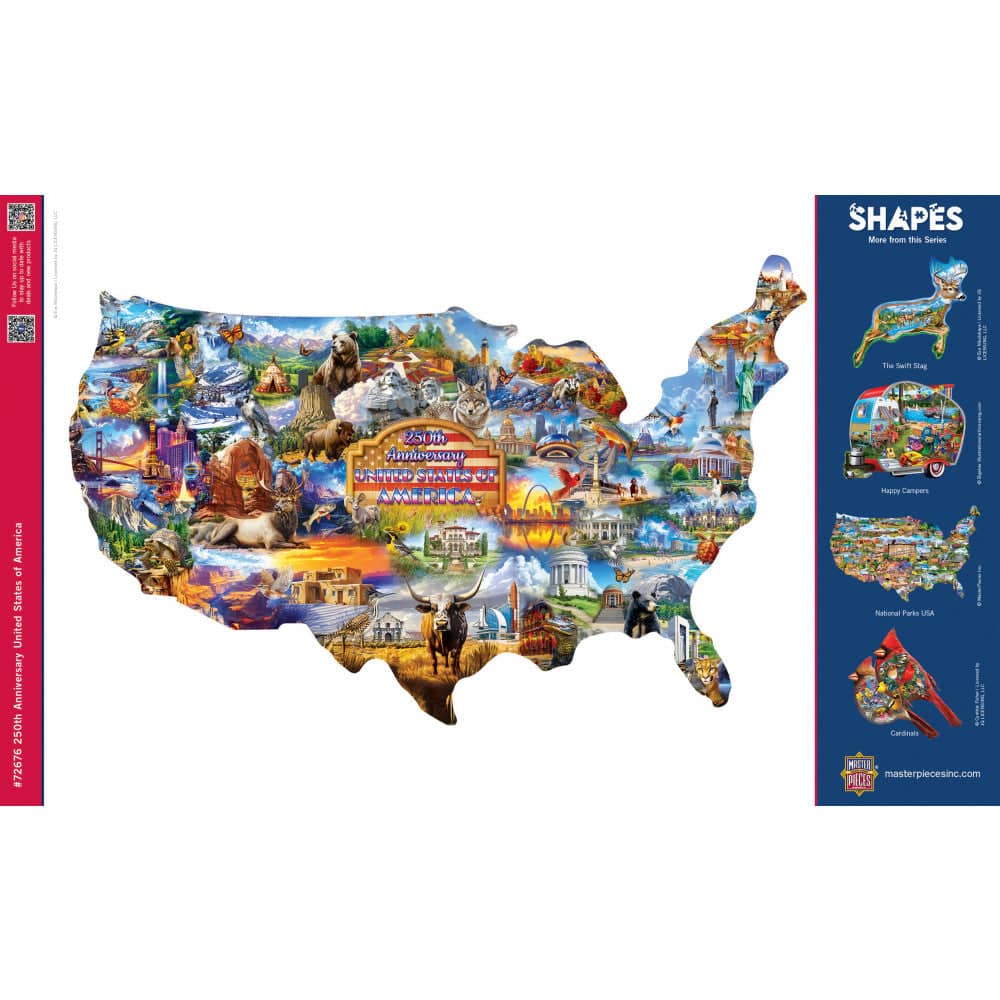 250th Anniversary United States of America 1000 Piece Shaped Jigsaw Puzzle