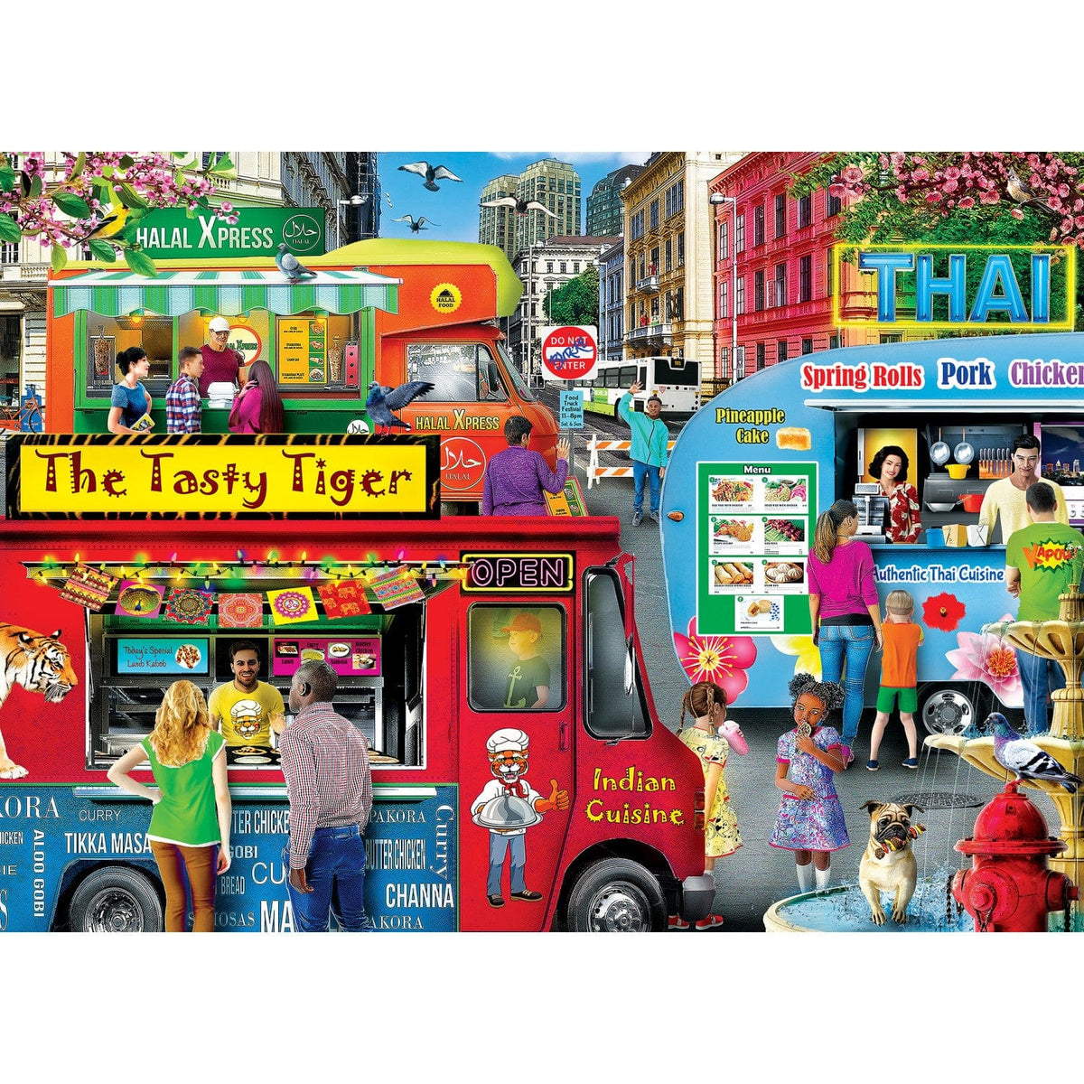 Food Truck Roundup - Block Party 1000 Piece Jigsaw Puzzle