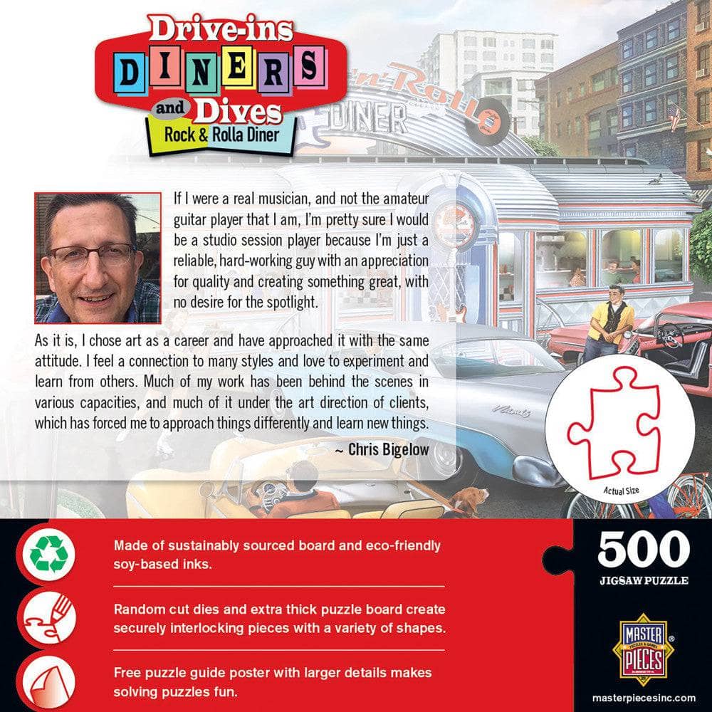 Drive-Ins, Diners & Dives - Rock & Rolla Diner 500 Piece Jigsaw Puzzle