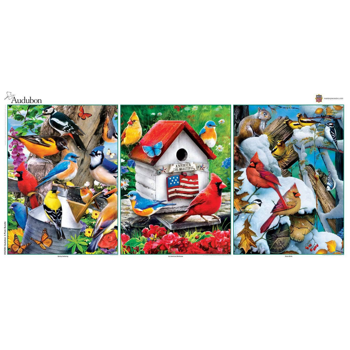 Audubon - 500 Piece Jigsaw Puzzles 3-Pack