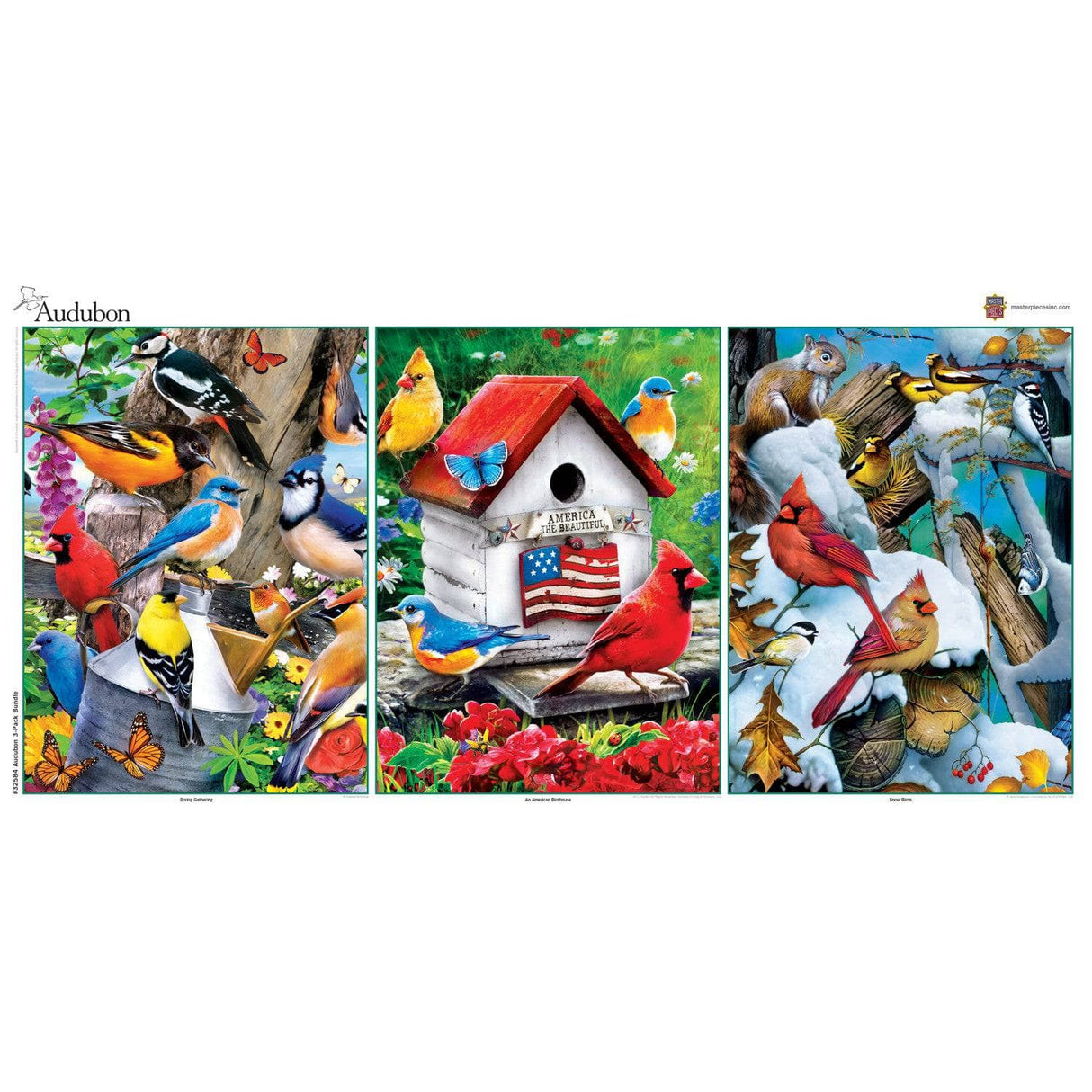 Audubon - 500 Piece Jigsaw Puzzles 3-Pack