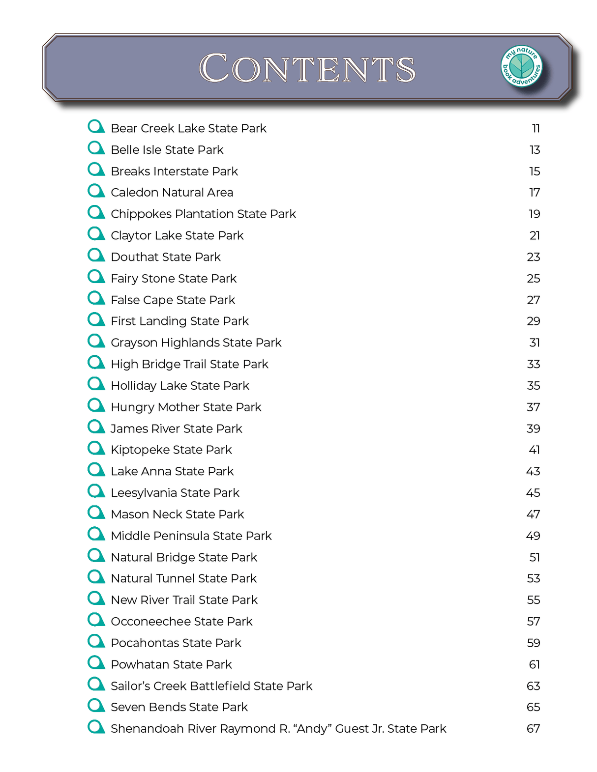Virginia State Parks & Forests - Adventure Planning Journal