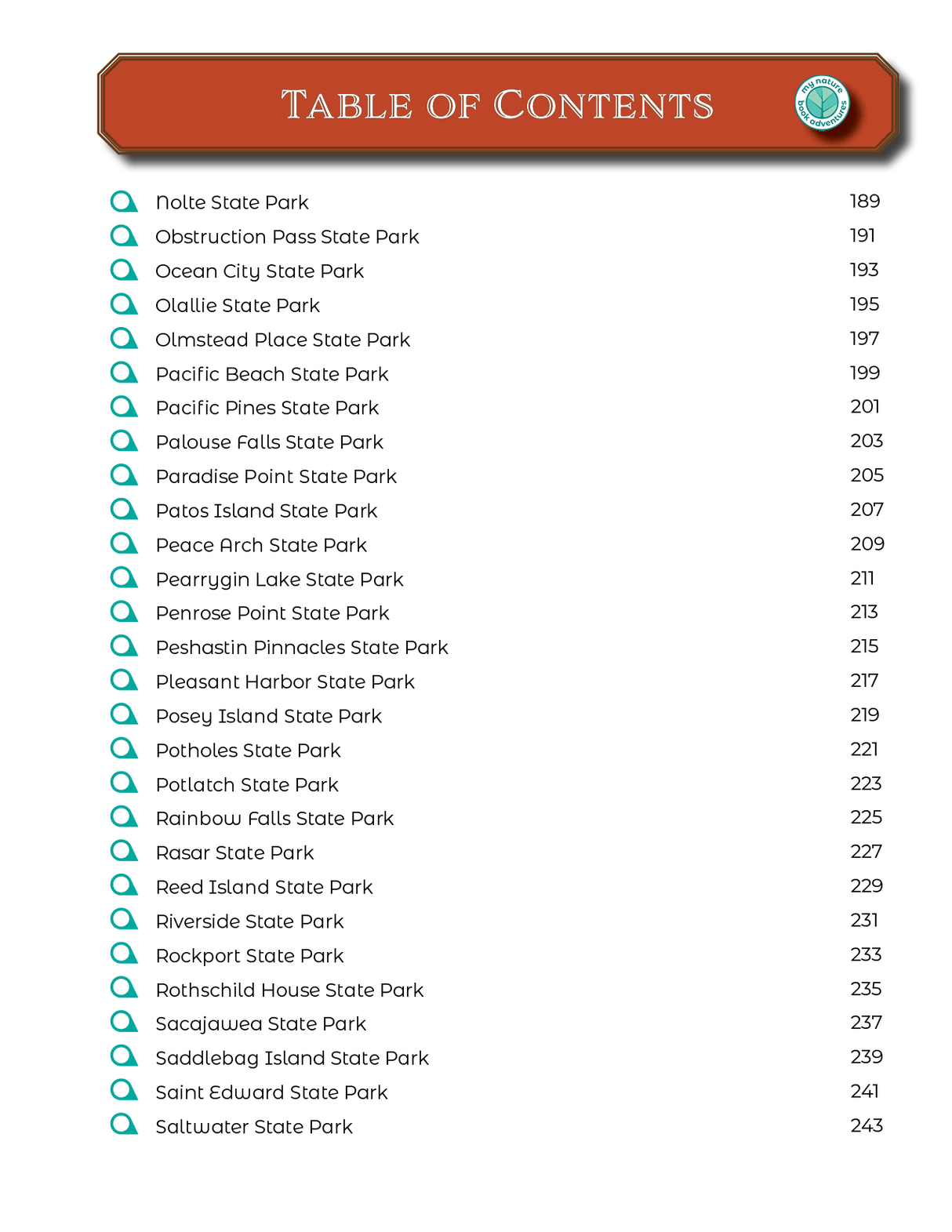 Washington State Parks - Adventure Planning Journal