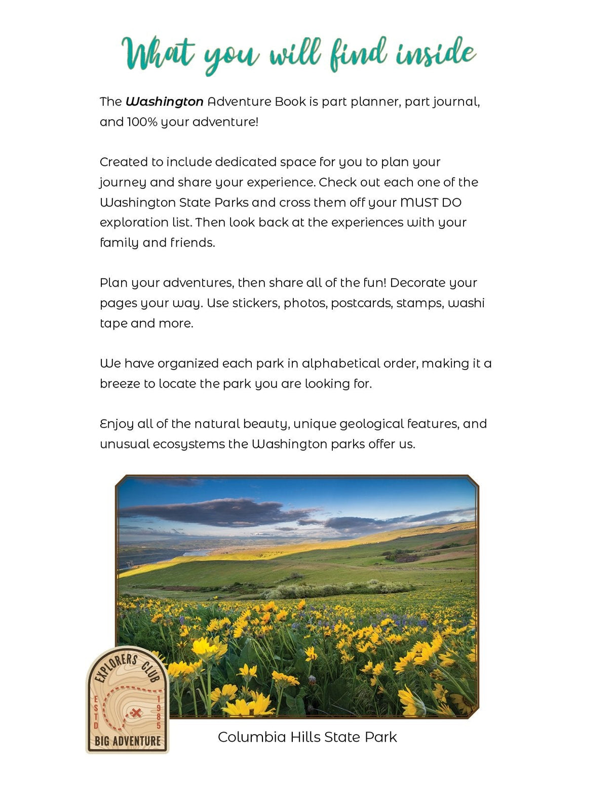 Washington State Parks - Adventure Planning Journal