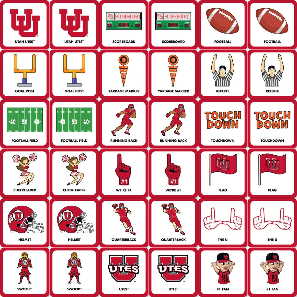 Utah Utes Matching Game