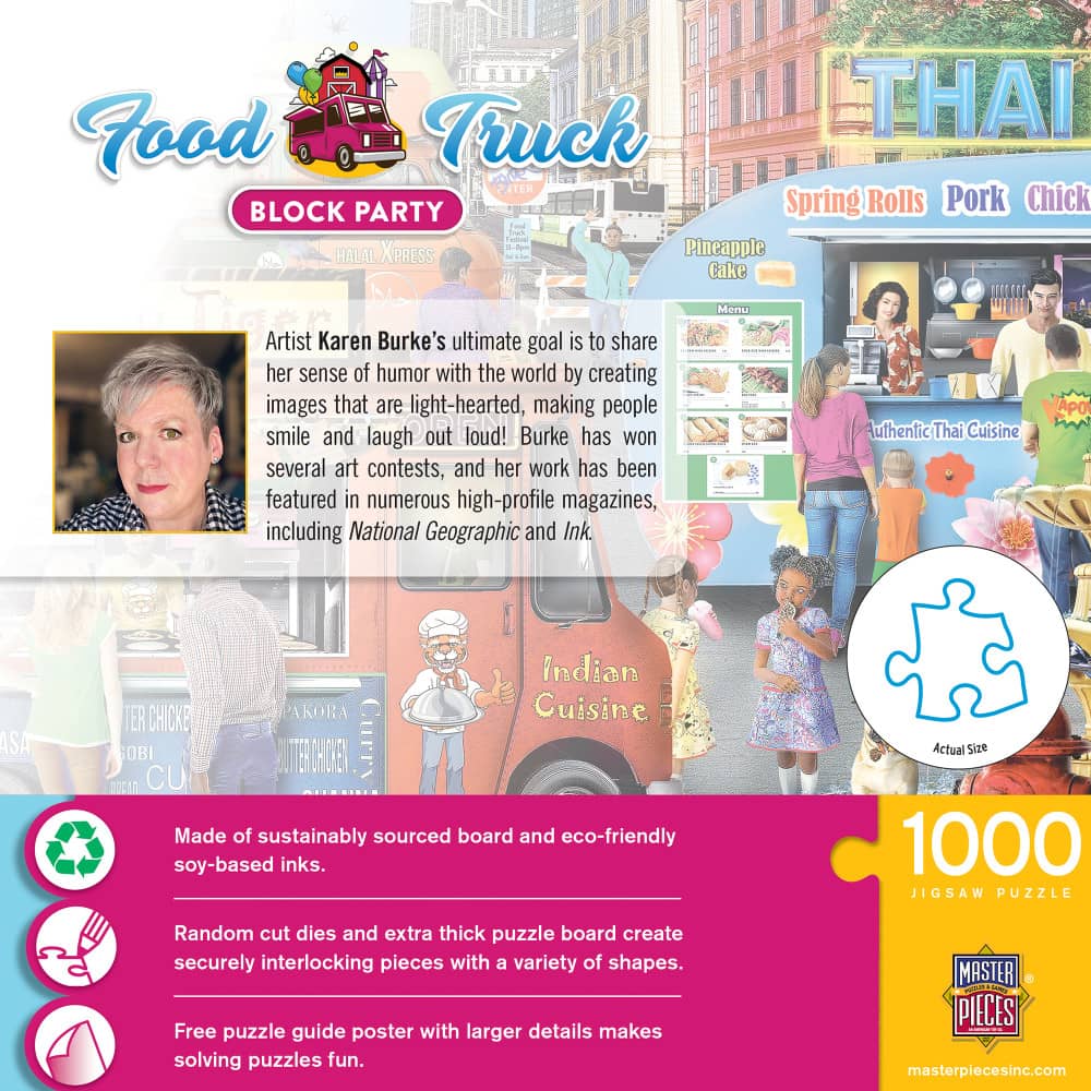 Food Truck Roundup - Block Party 1000 Piece Jigsaw Puzzle