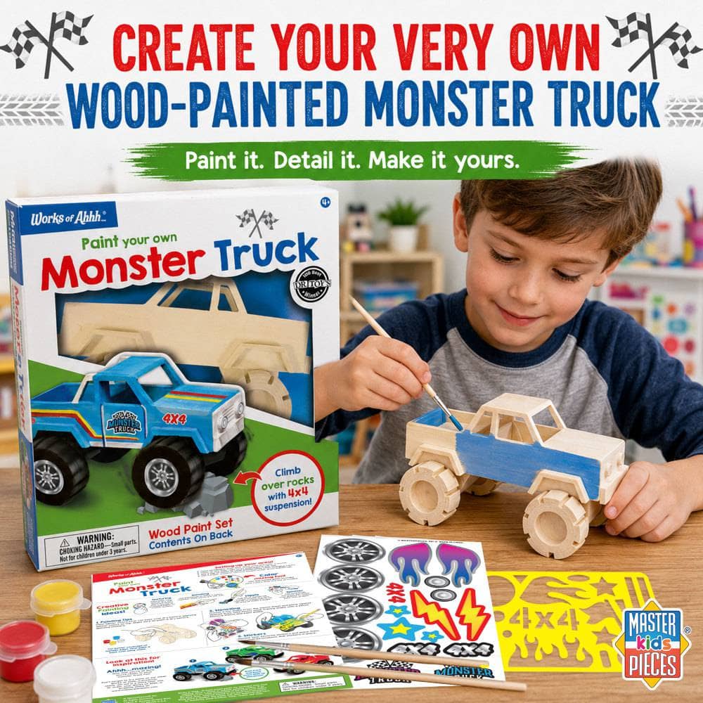 Monster Truck Wood Craft & Paint Kit