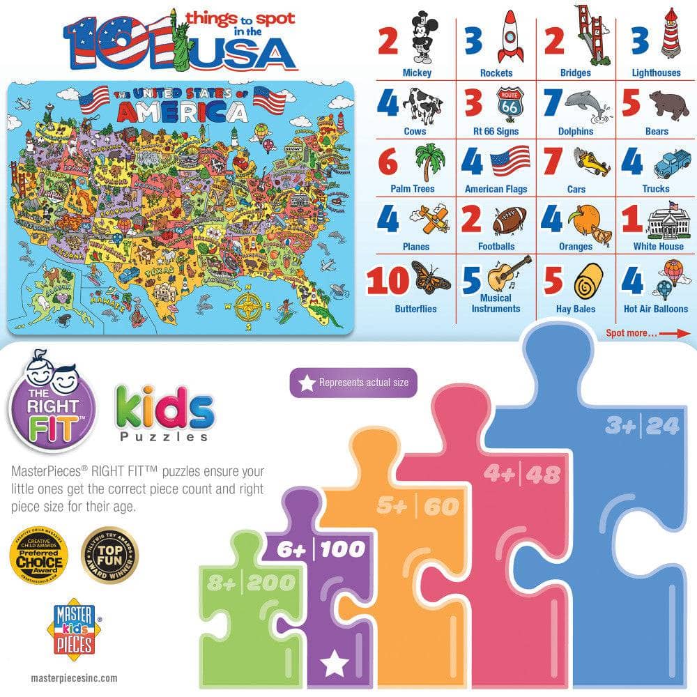 101 Things to Spot in the USA - 101 Piece Jigsaw Puzzle