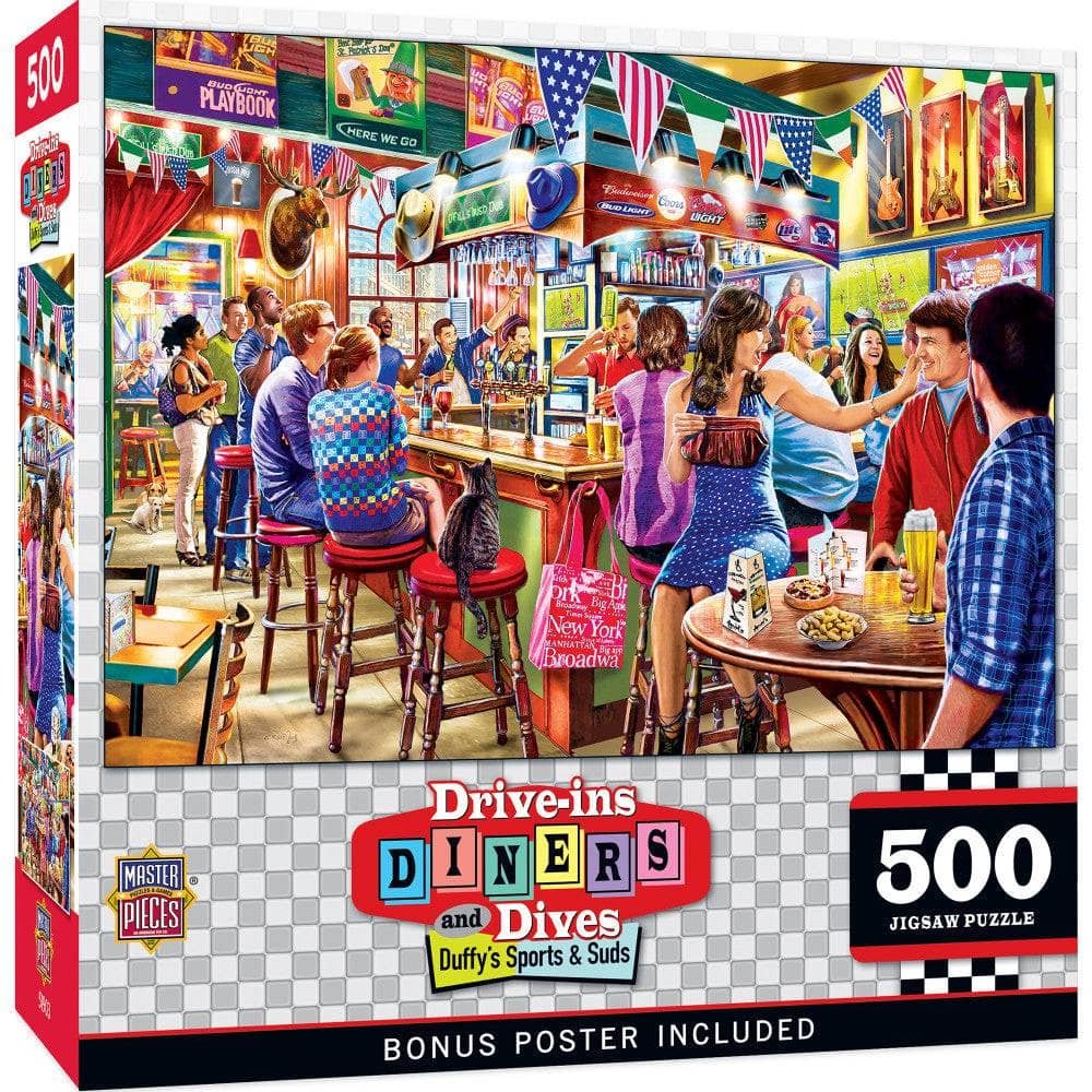Drive-Ins, Diners & Dives - Duffy's Sports & Suds 500 Piece Jigsaw Puzzle