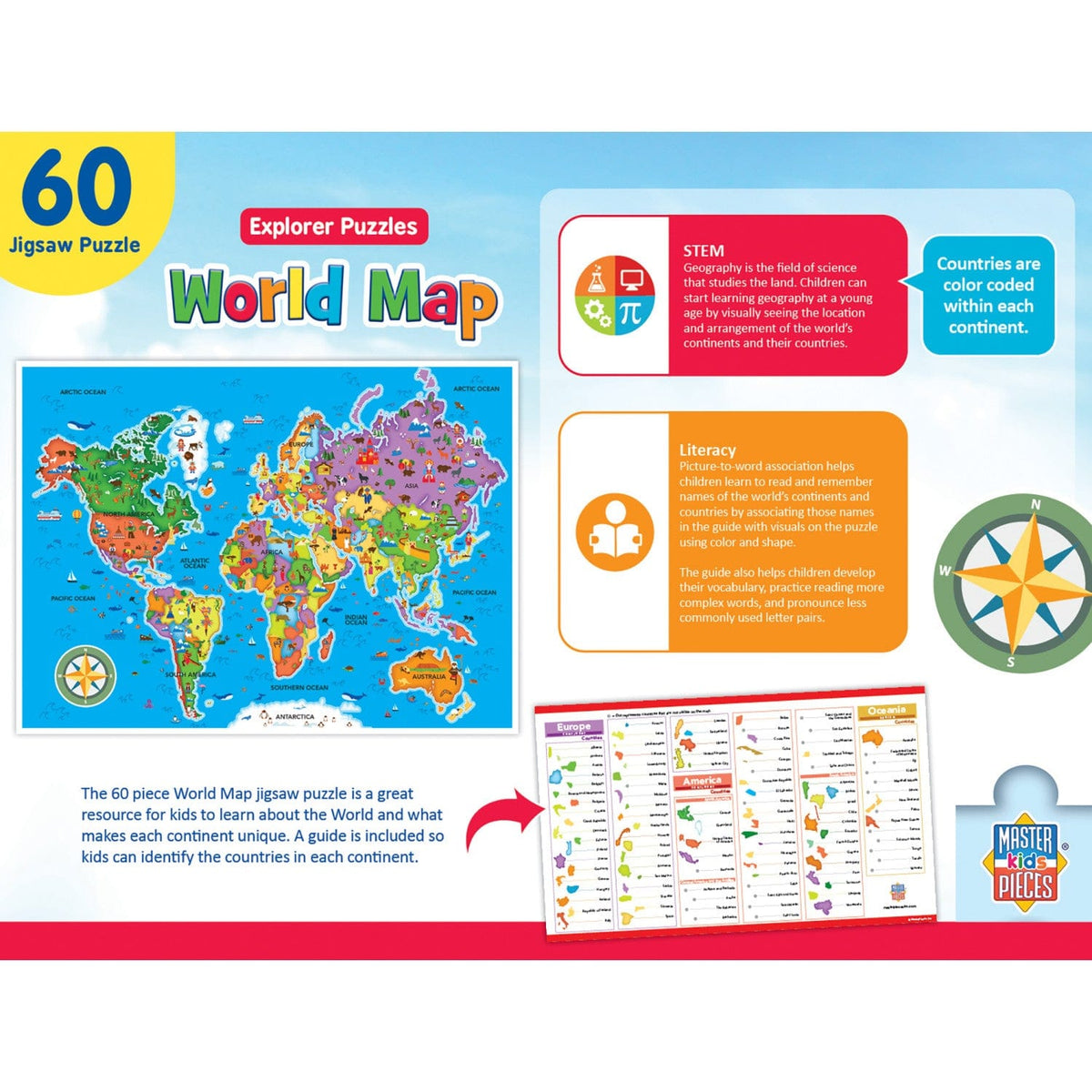 Explorer - World Map 60 Piece Jigsaw Puzzle
